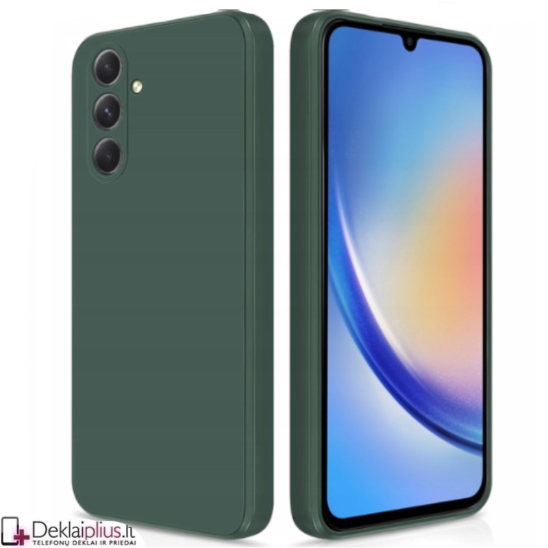 Silikoninis ploniausias dėklas su kameros apsauga - žalias (Samsung Galaxy S24 Fe) Silikoninis ploniausias dėklas su kameros apsauga - žalias (Samsung Galaxy S24 Fe)